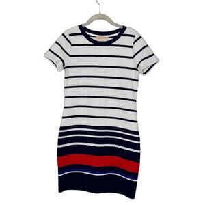 Michael Kors red white & blue striped short sleeve t-shirtdress size Small